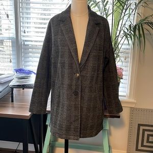 Oversized plaid blazer